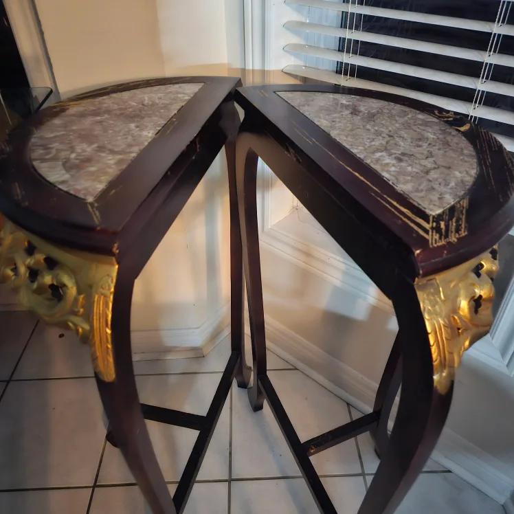 Vintage Marble Top Plant Stands image indicator(3)