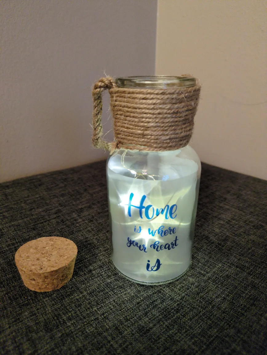 Home Decor Light-Up Jar with Cork Lid thumbnail