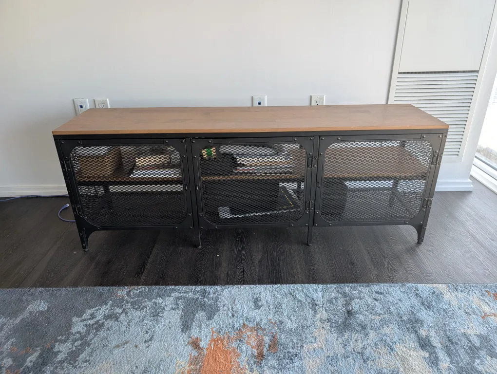 Wooden and Metal TV Stand thumbnail
