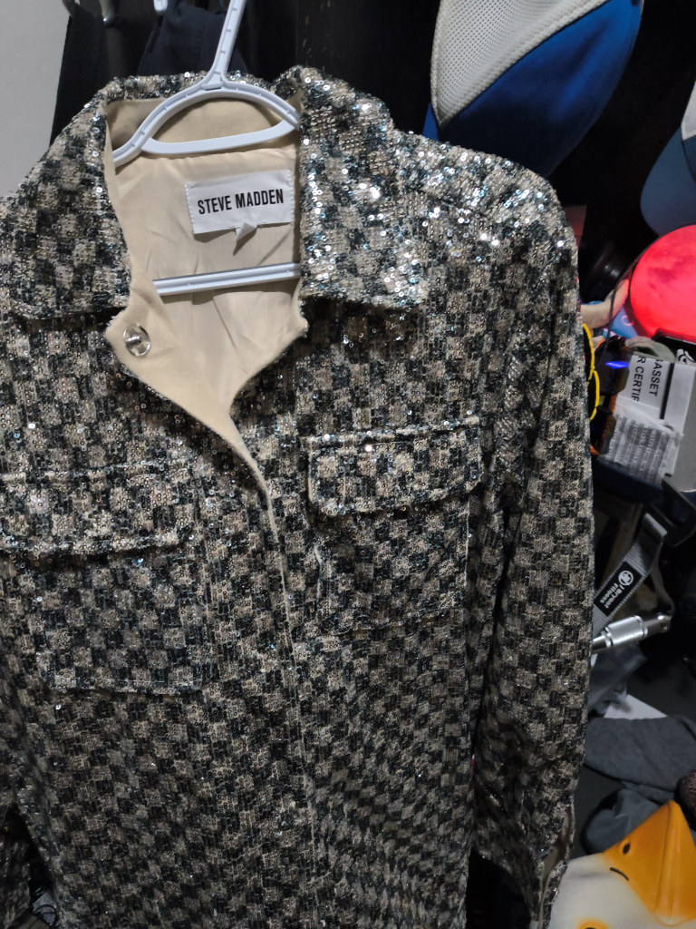 Steve Madden Sequin Tweed Jacket