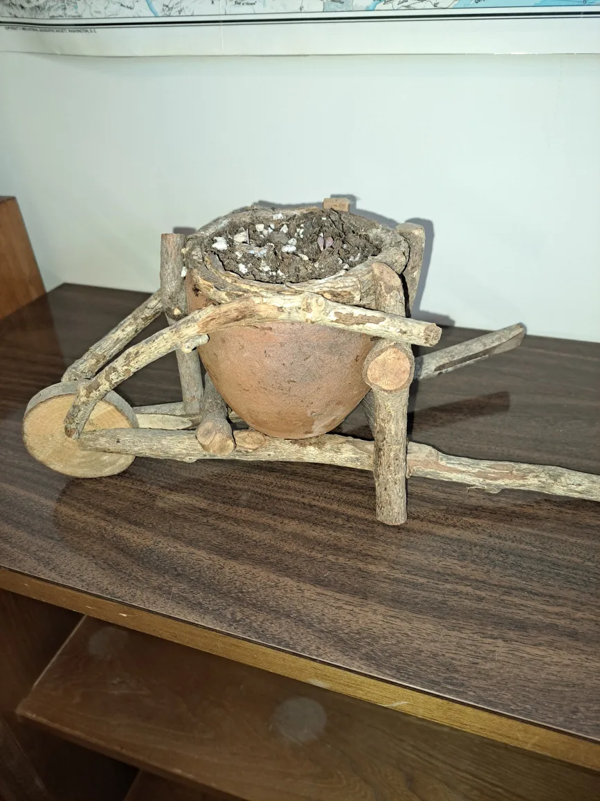 Rustic Wooden Wheelbarrow Planter thumbnail