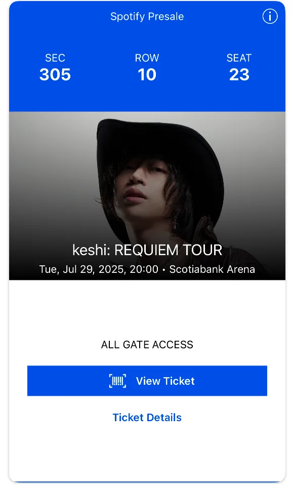 keshi: REQUIEM TOUR Ticket - Scotiabank Arena thumbnail