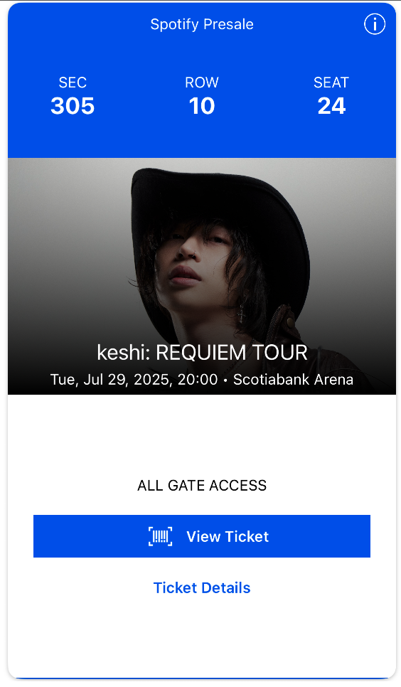 keshi: REQUIEM TOUR Ticket - Scotiabank Arena - photo 2