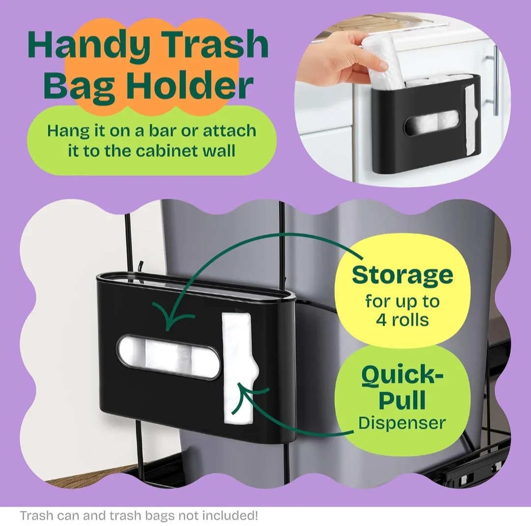 Heavy-Duty Pullout Trash Can Slider w/ Bag Holder image indicator(8)