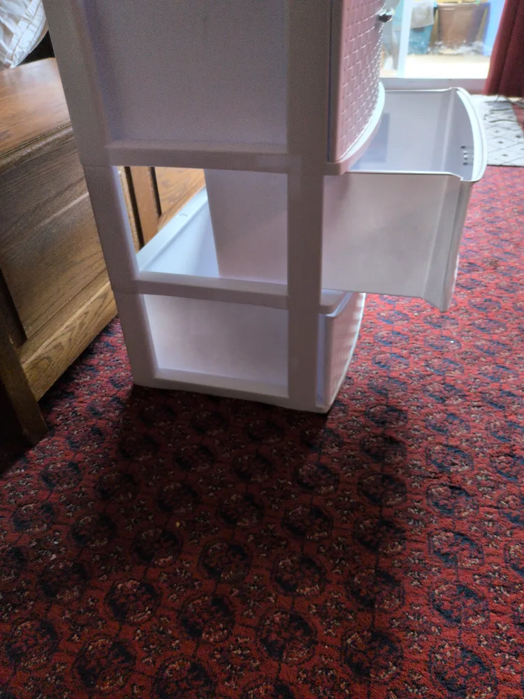 White 3-Drawer Woven Plastic Storage Unit image indicator(3)