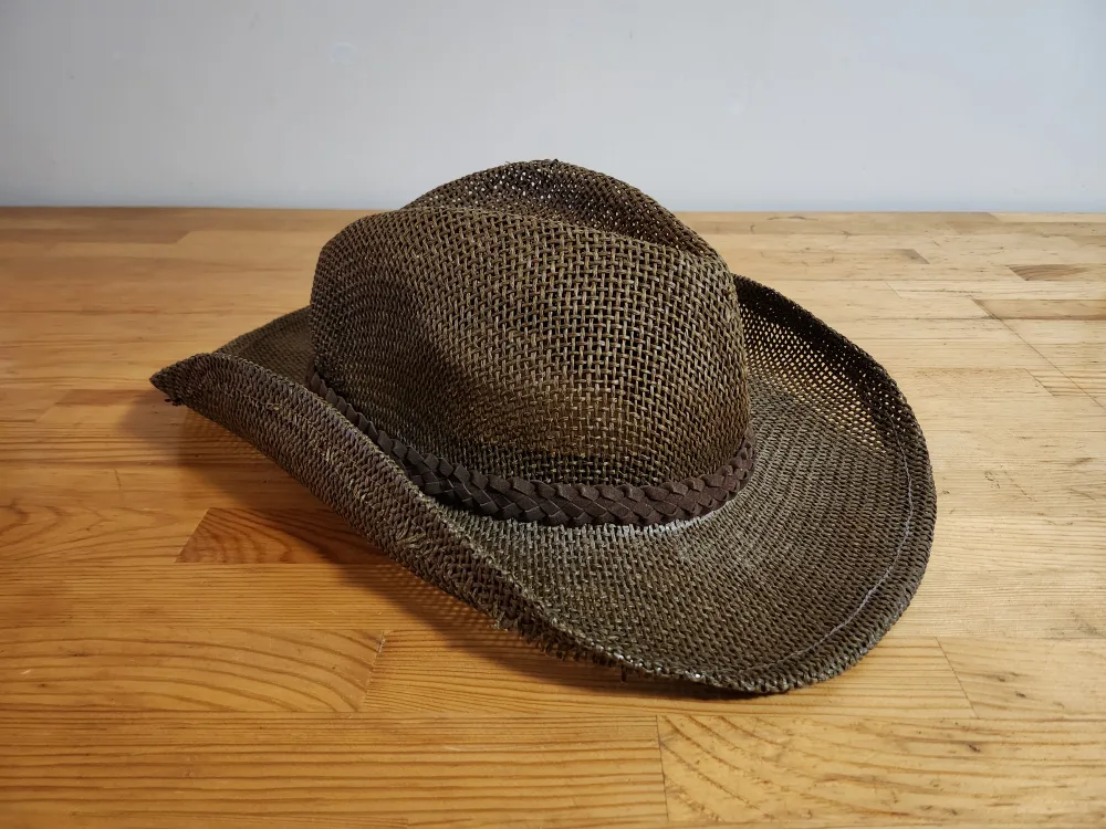 Brown Woven Cowboy Hat - 58cm thumbnail