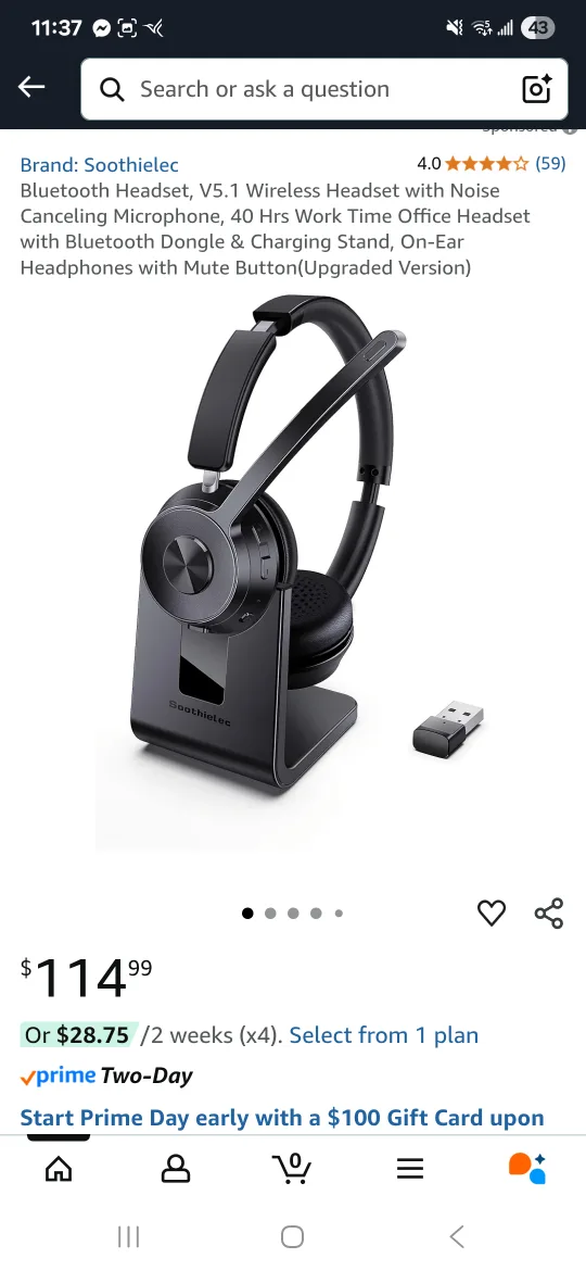 Soothielec Bluetooth Headset w/ Charging Stand thumbnail