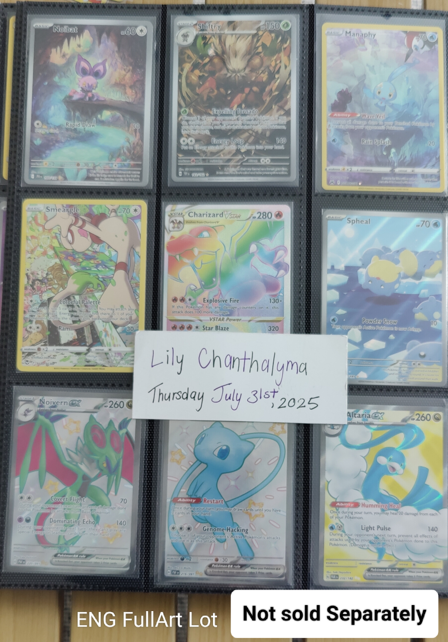 Pokémon Full Art Card Lot - July 31 2025