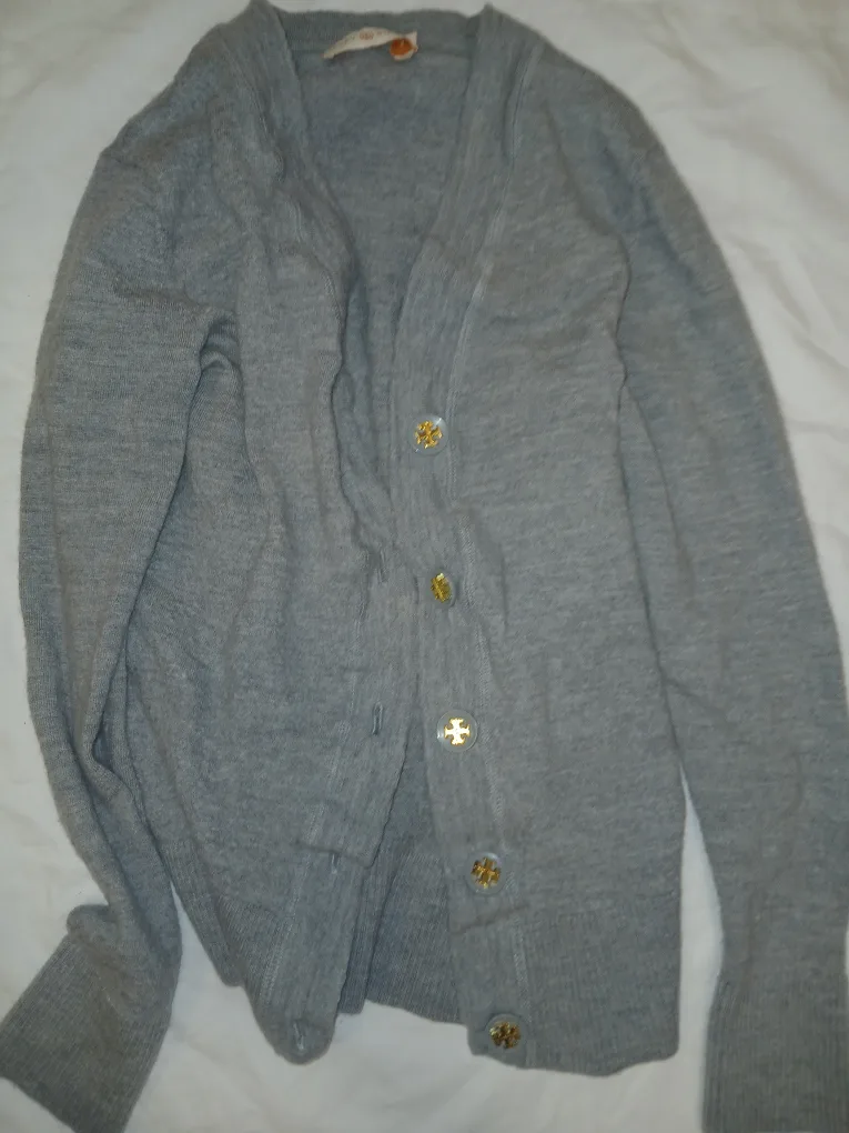 Tory Burch Grey Cardigan - Size S thumbnail
