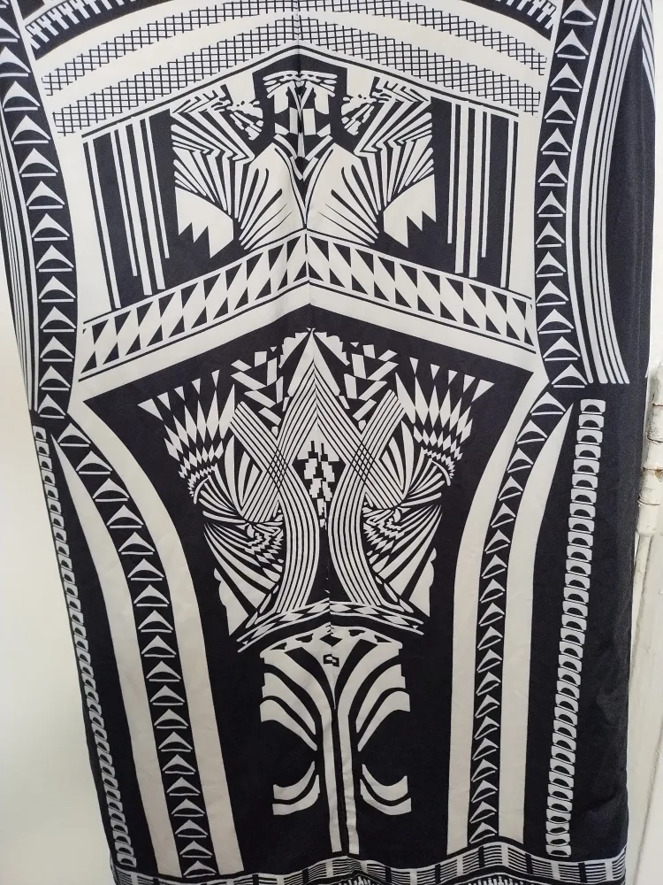 Black & White Patterned Halter Dress geometric art nouveau image indicator(3)