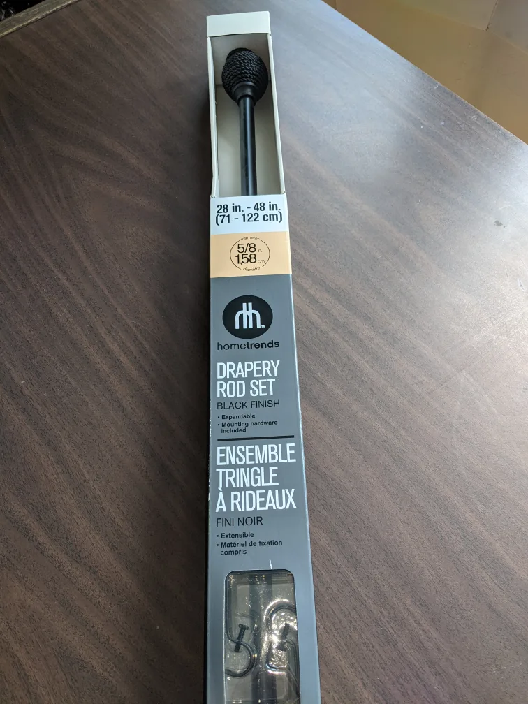 hometrends Black Drapery Rod Set (28-48in) thumbnail