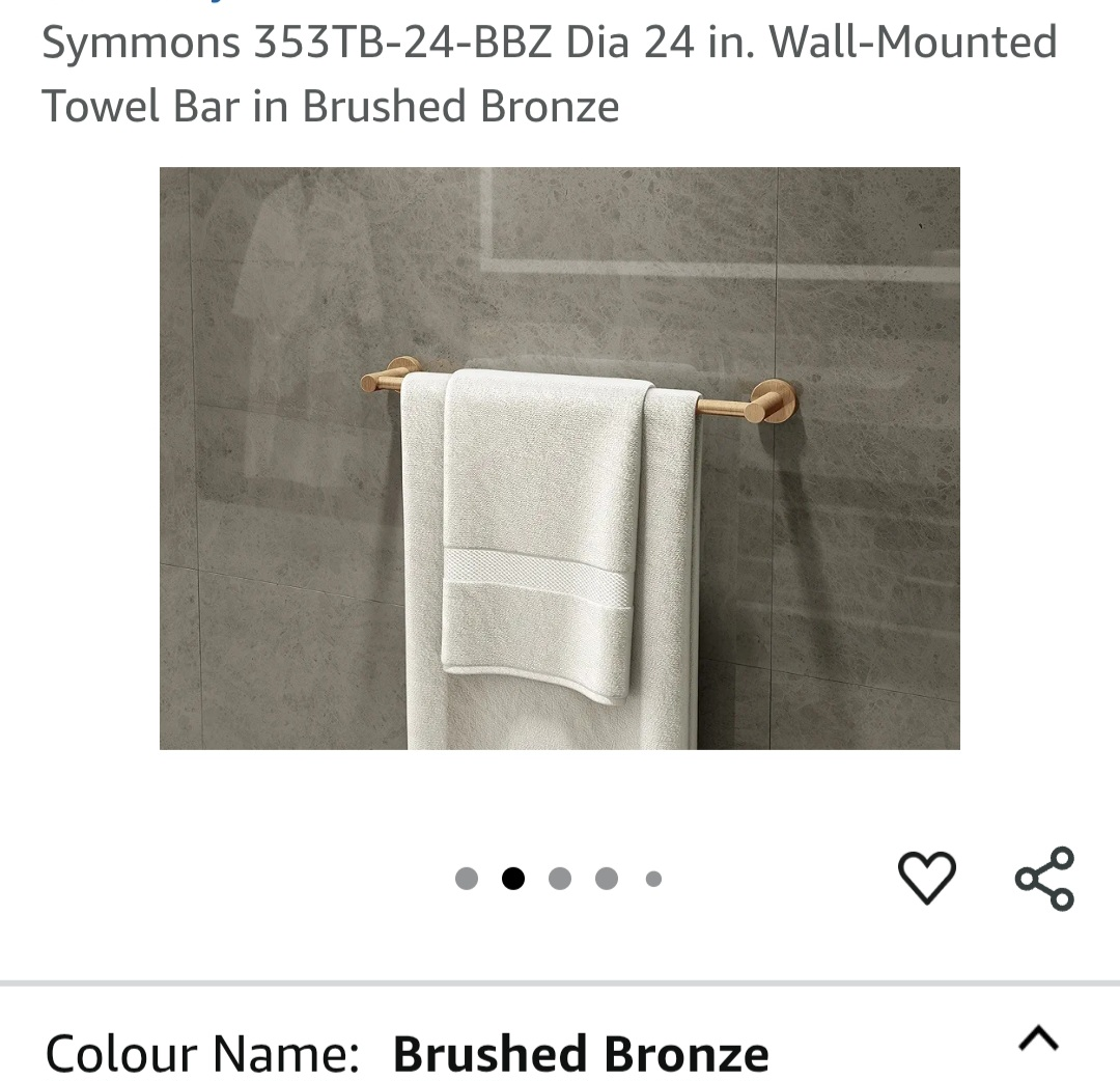 Symmons 353TB-24-BBZ Dia 24 in. Wall-Mounted Towel Bar - photo 2