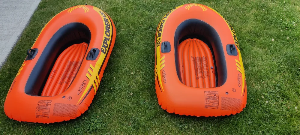 2 Intex Explorer 100 Inflatable Boats - Orange thumbnail
