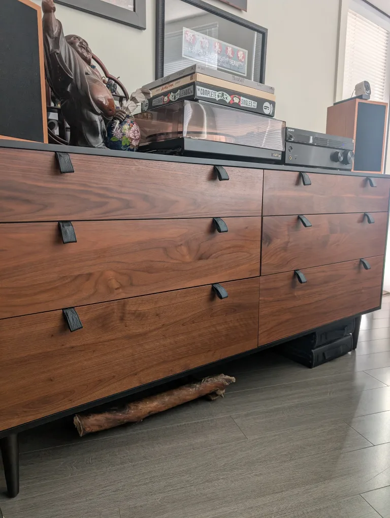 Wood Dresser with Leather Pulls by ARTICLE Furniture