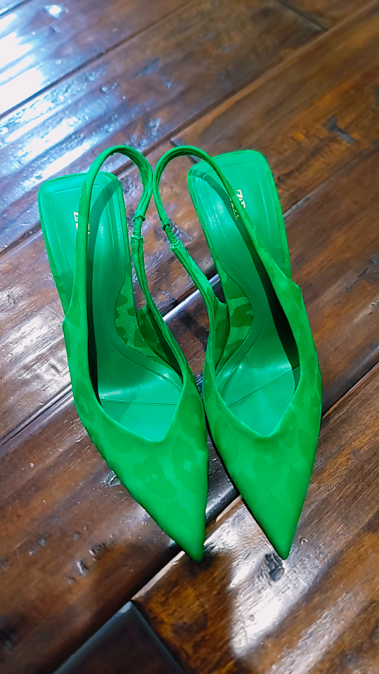 Zara Slingback Heels Vibrant Green - photo 2