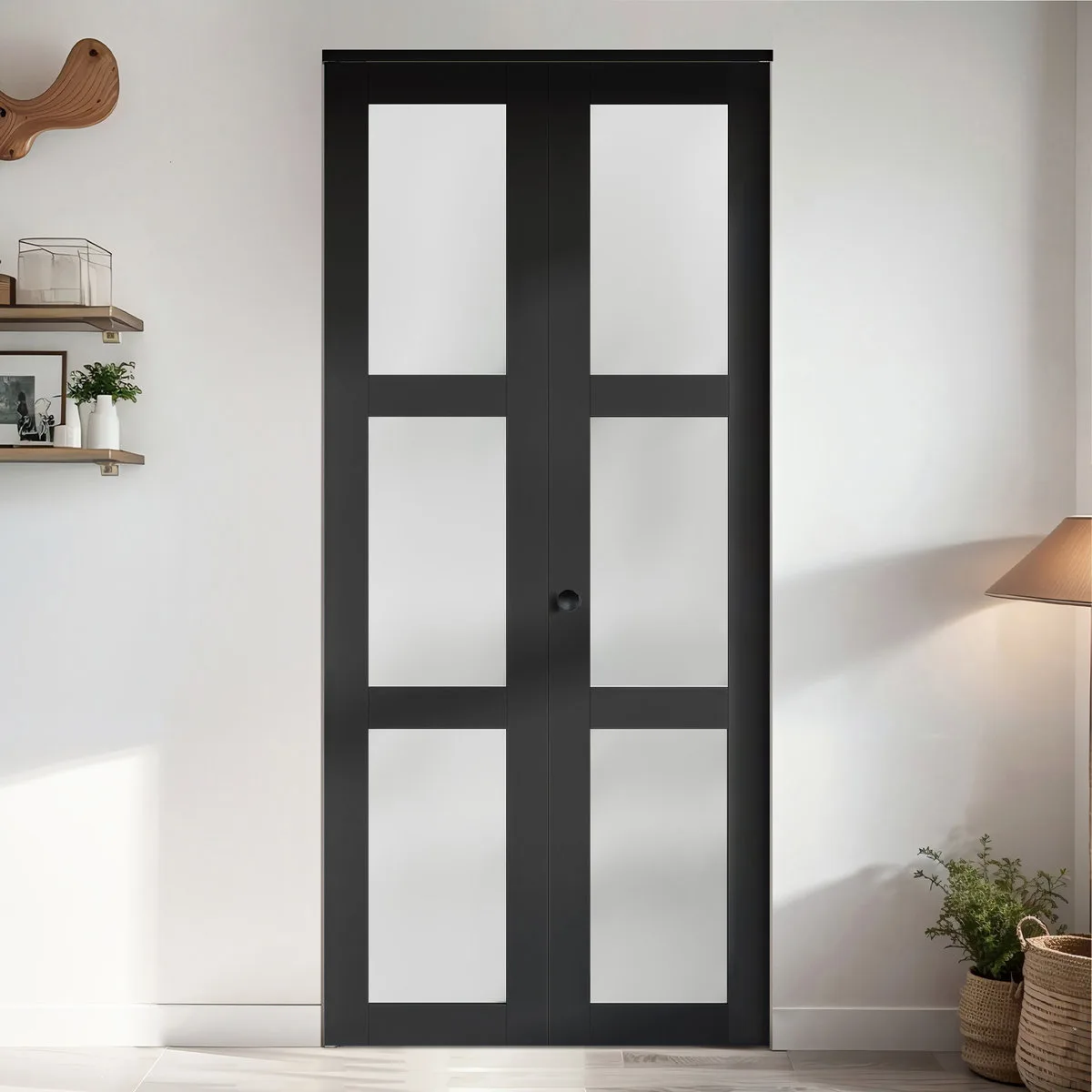 Black Bi-Fold Door, 30" x 78" thumbnail