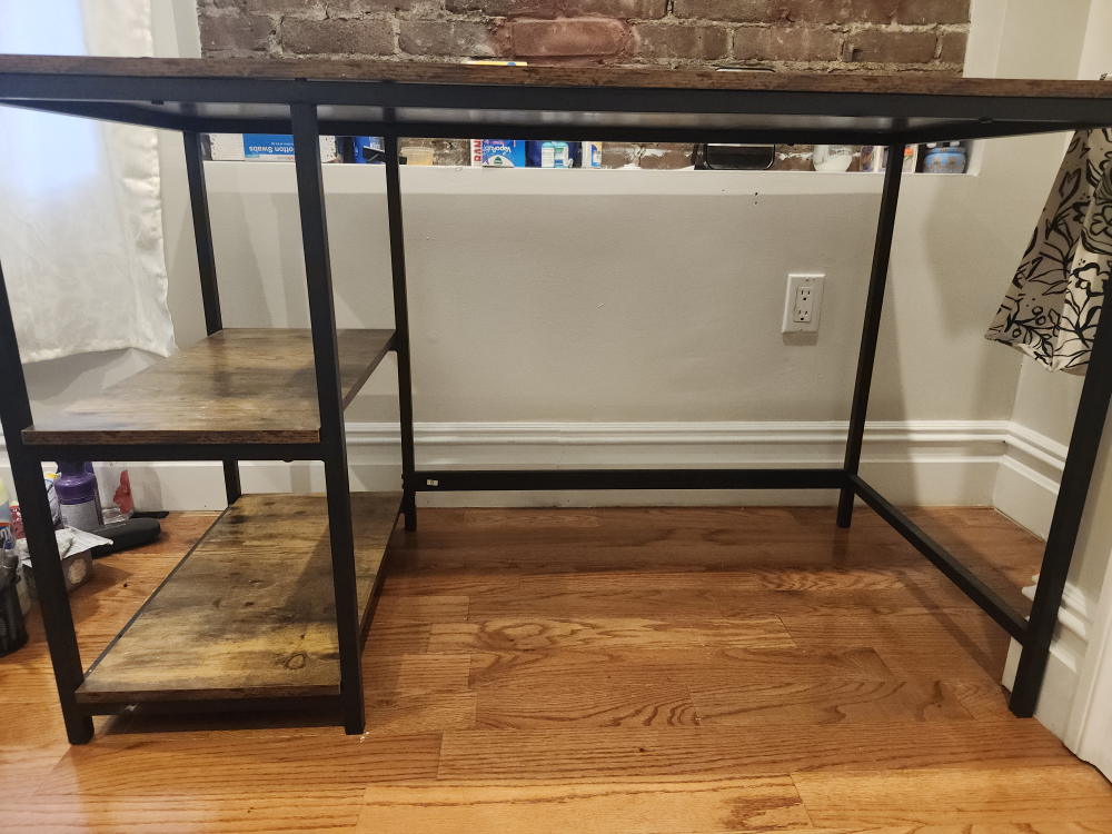Rustic Brown Computer Desk with Shelves