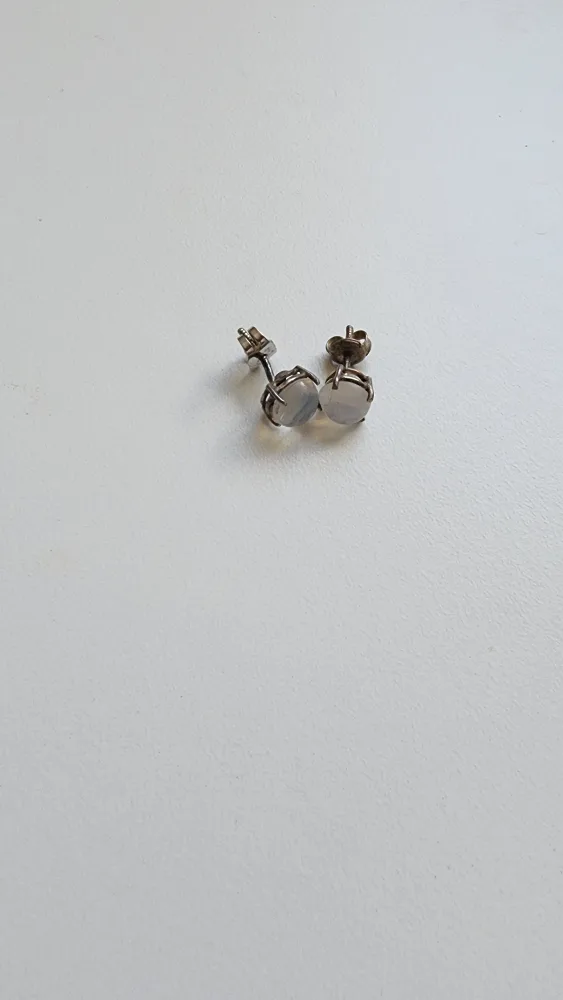 Stud Earrings with moon stone thumbnail