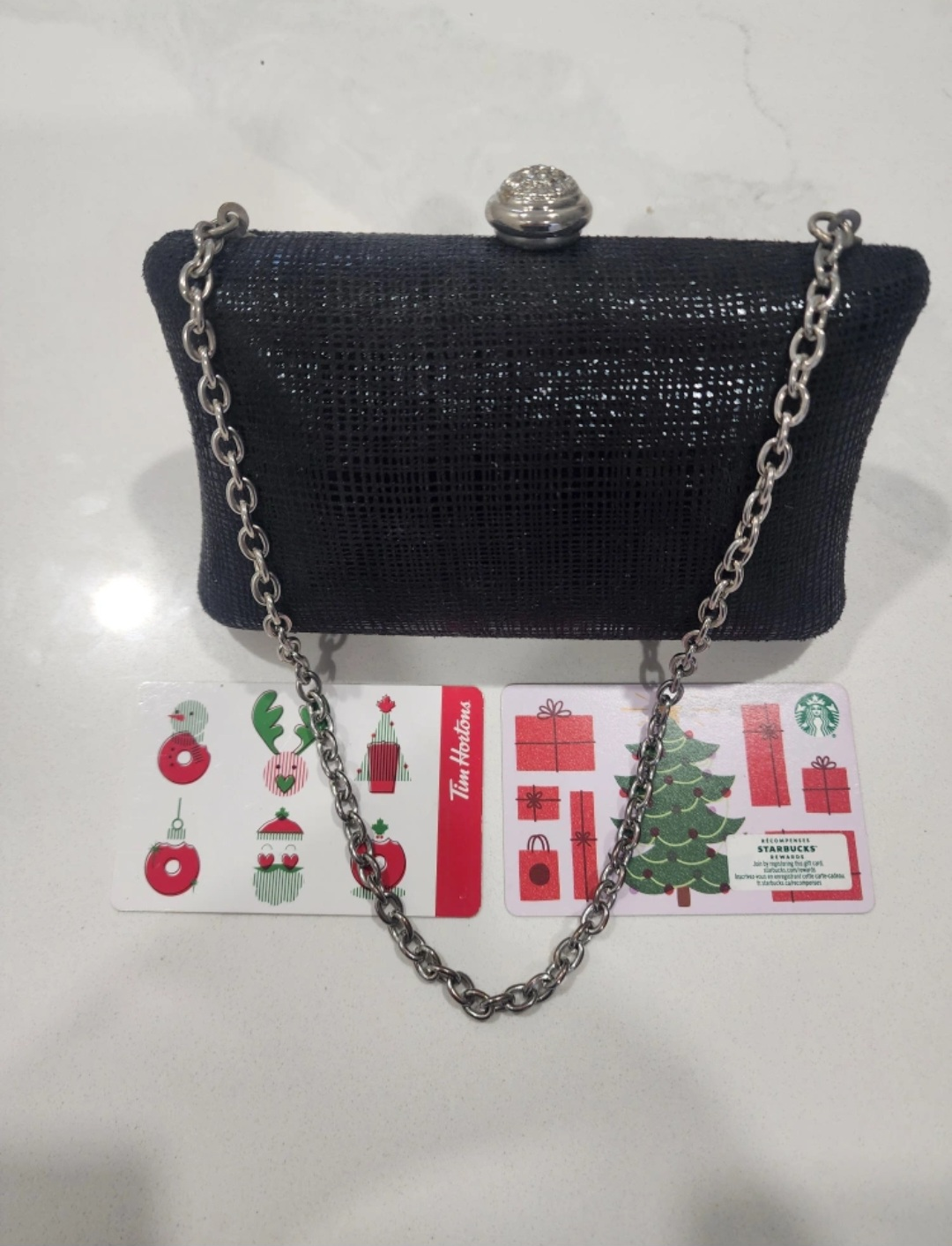 Black Clutch with Chain - photo 3