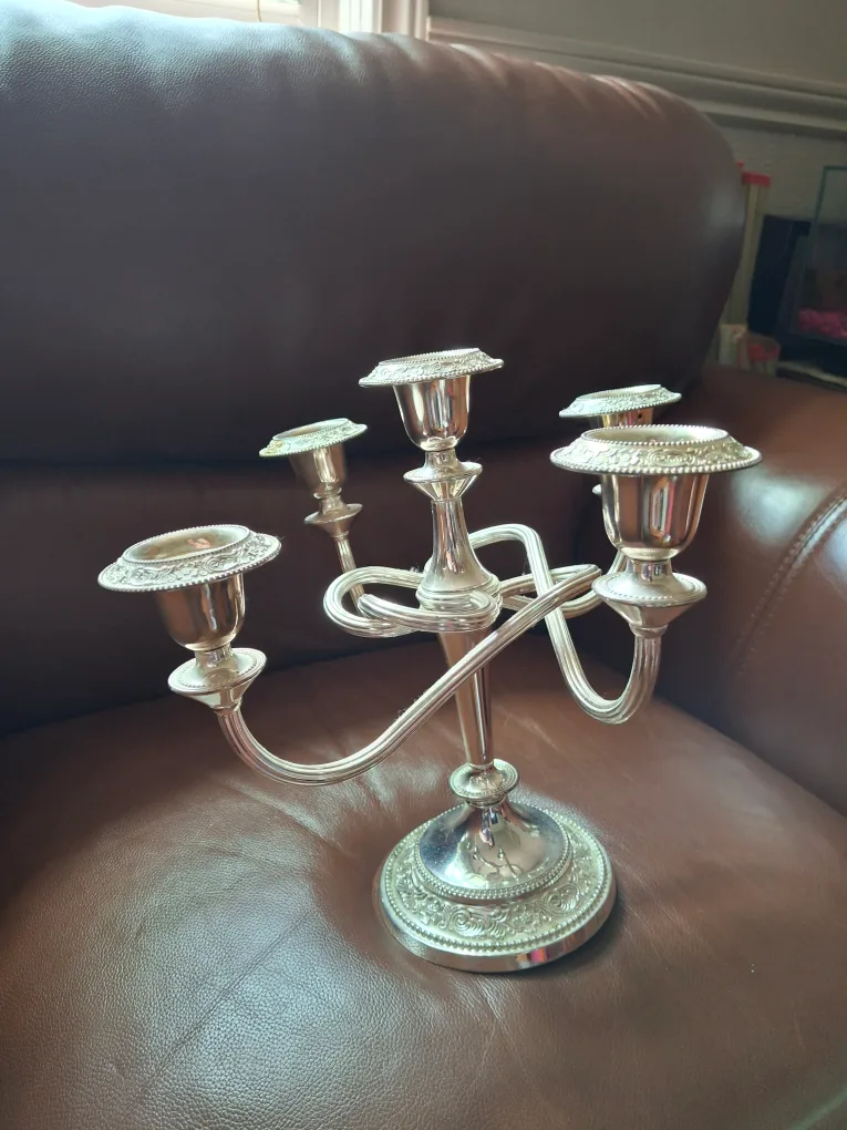 Silver-Plated 5-Candle Candelabra image indicator(2)