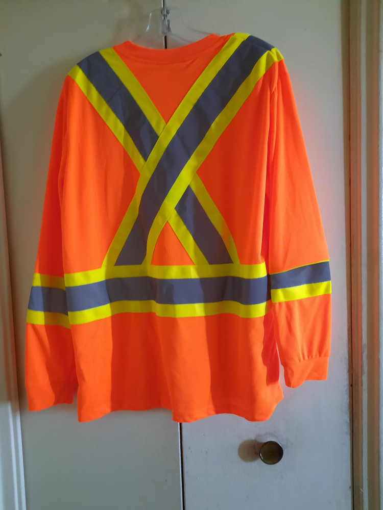 Pioneer Hi-Viz Long Sleeve Safety Shirt - Orange - photo 3