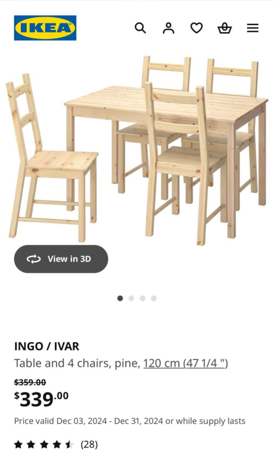 IKEA INGO / IVAR Dining Table & 4 Chairs - Pine - photo 2