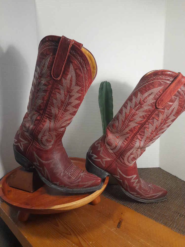 Old Gringo Red Leather Cowboy Boots - photo 3