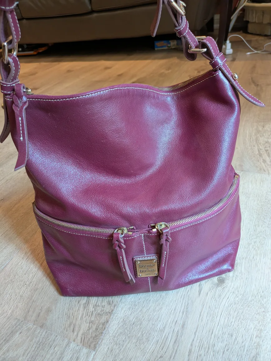 Dooney & Bourke Leather Shoulder Bag in Oxblood thumbnail