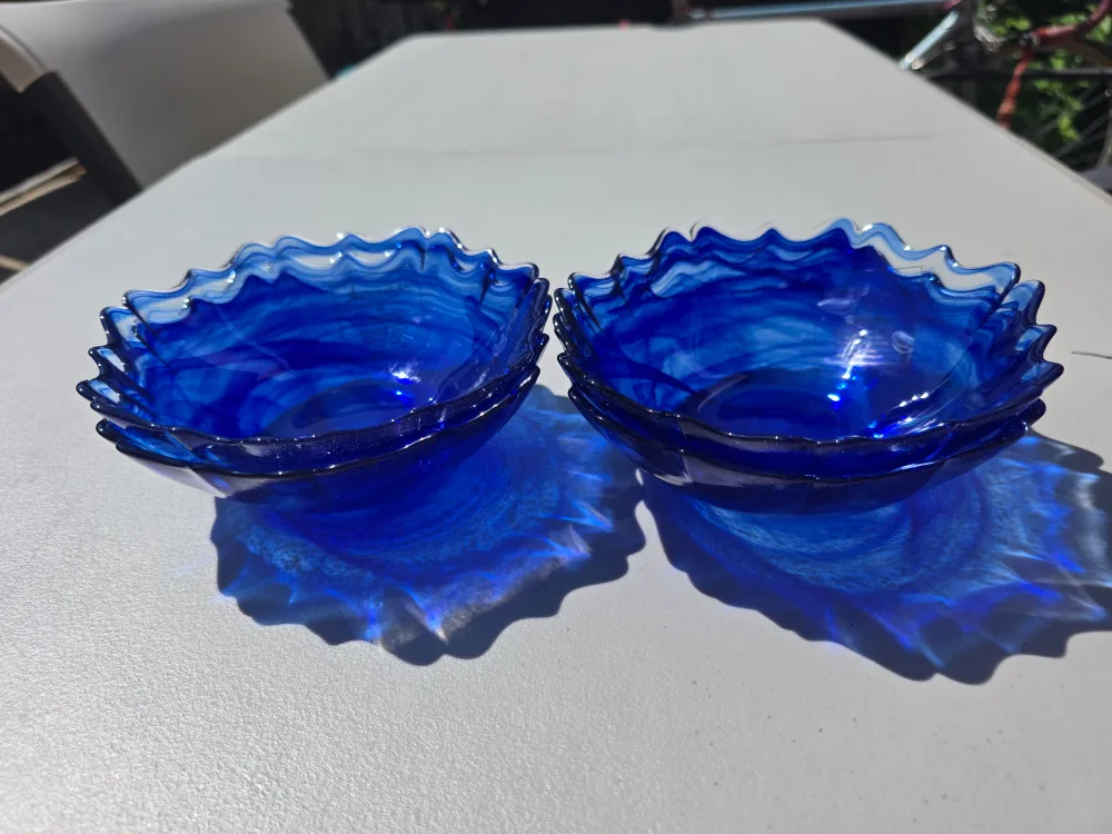 Artisitic Accents Blue Glass Bowls (Set of 4) thumbnail