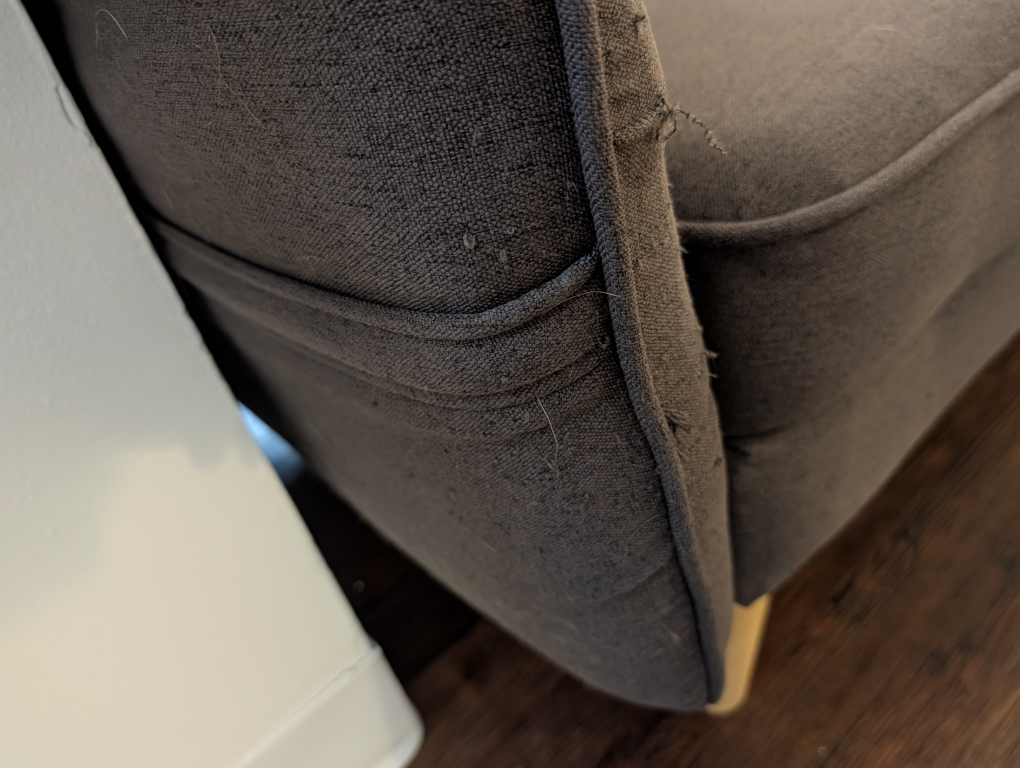 Gray Sleeper Sofa with Cushions. Cat Not Included. - photo 3