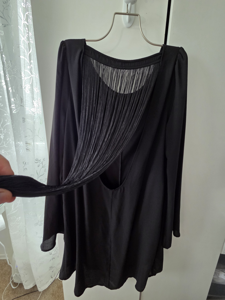 Black Fringe Back Dress - photo 5
