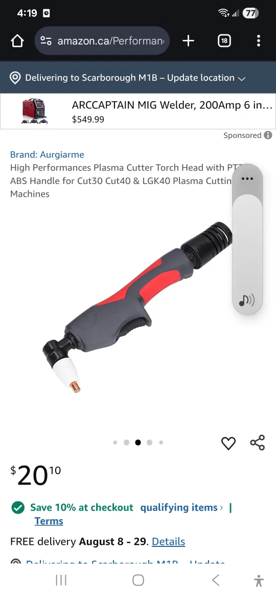 High Performances Plasma Cutter Torch Head thumbnail