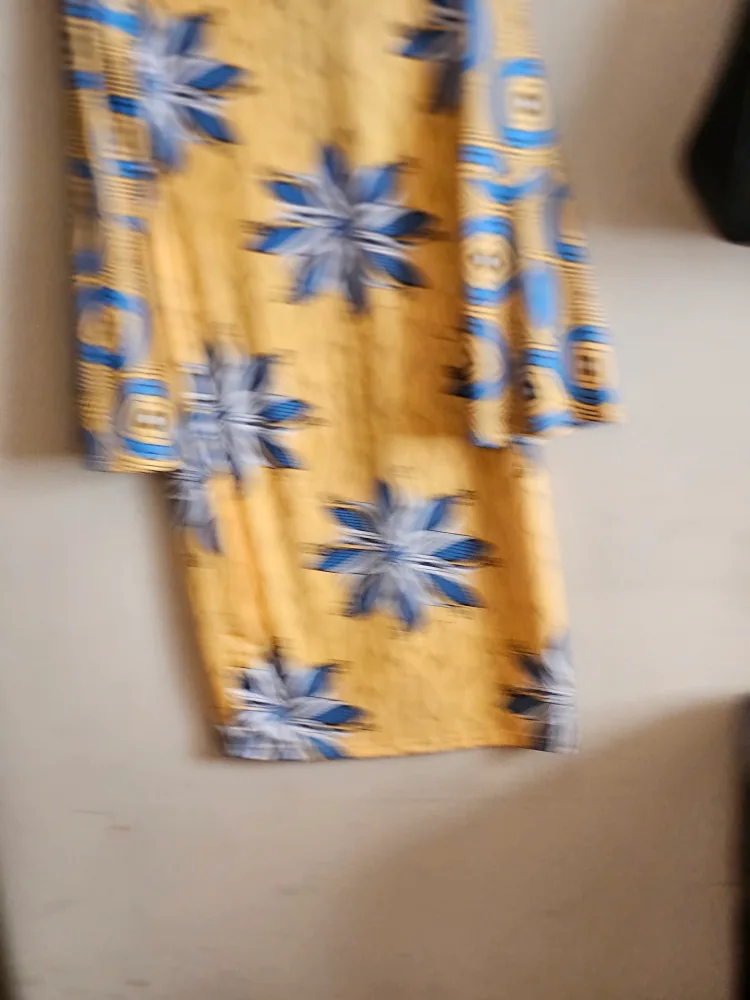 Floral Print Dress - Yellow and Blue thumbnail