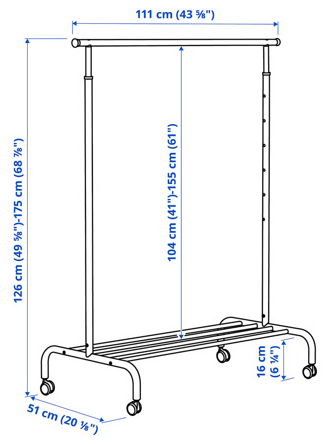 IKEA RIGGA Clothes Rack - White