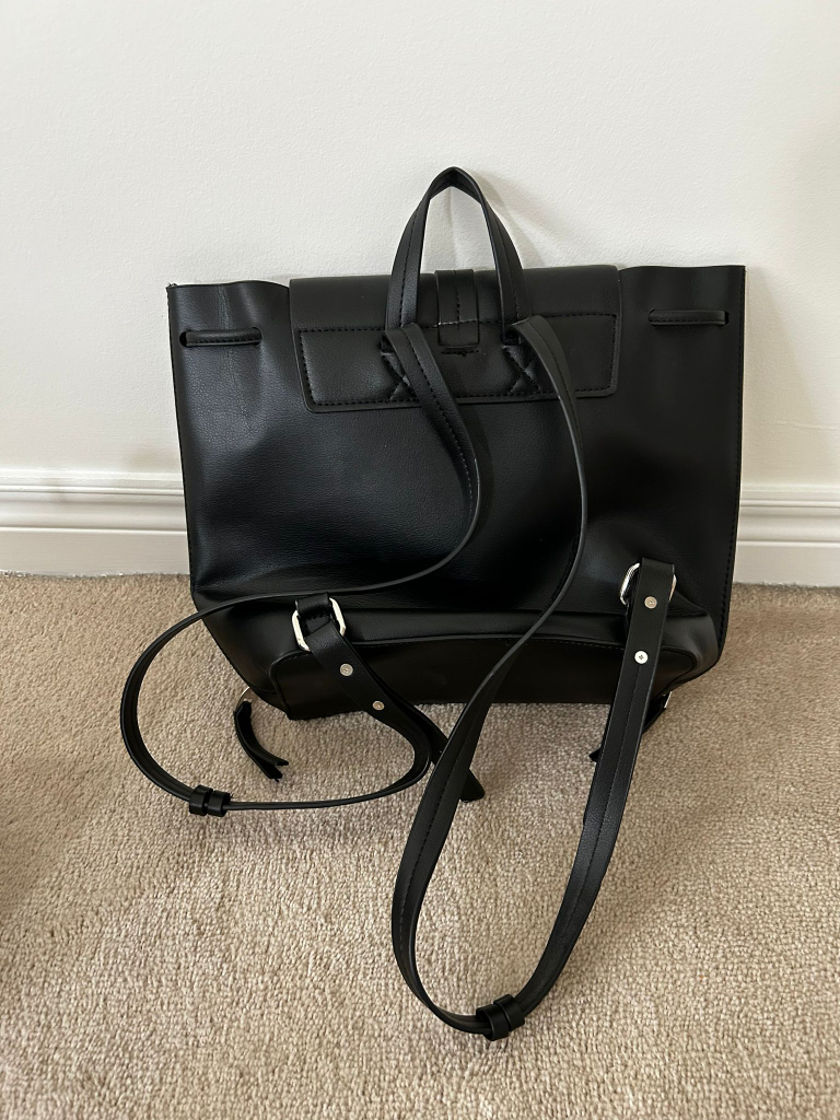 Brand new Zara Black Faux Leather Backpack