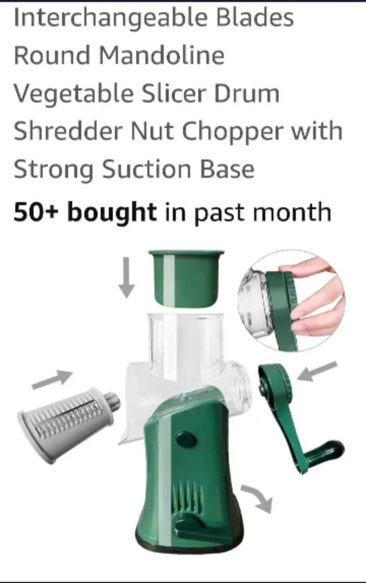 Vegetable Slicer Drum Shredder Nut Chopper 🧡 image indicator(3)