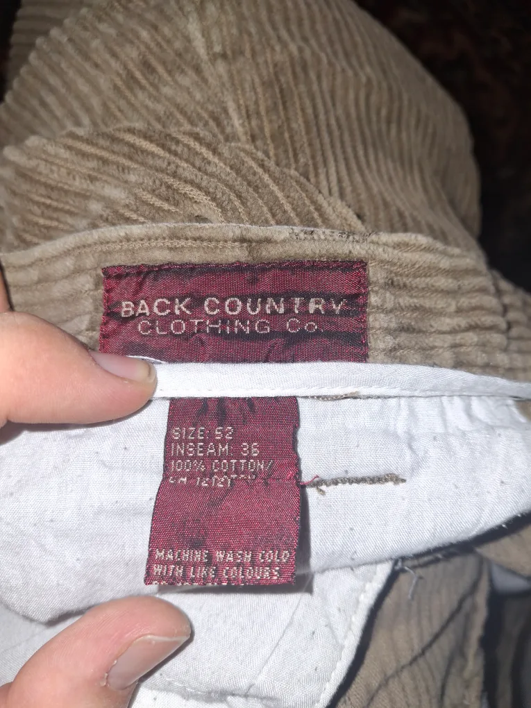 Back Country Clothing Co. Corduroy Pants - Size 52 image indicator(3)