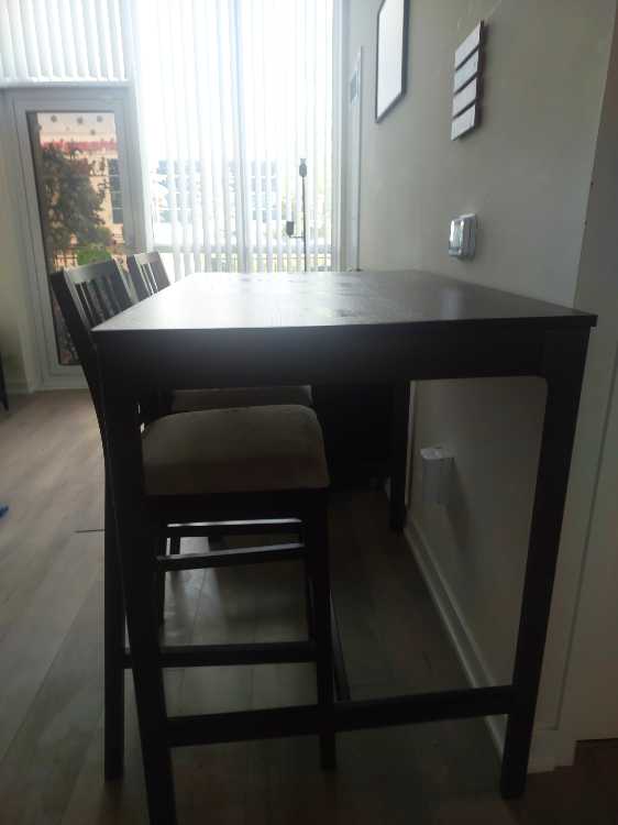 Dark Brown Dining Table with 2 Chairs - photo 2
