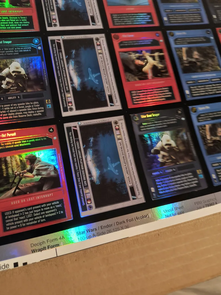 STAR WARS Card Game - 3 FOIL Uncut Card Sheets image indicator(7)