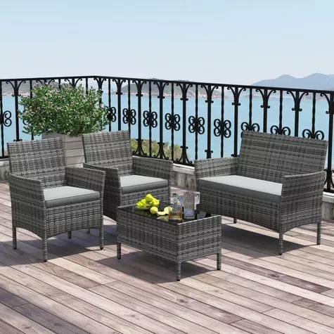 Wicker Patio Set - Loveseat, Chair, and Coffee Table thumbnail