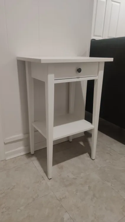 White Nightstand with Drawer thumbnail