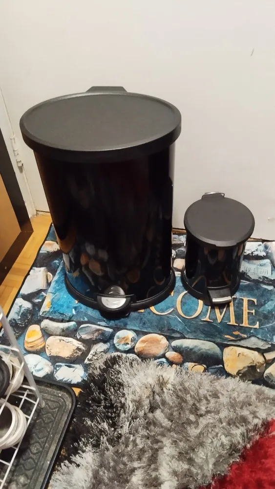 Black Step-On Trash Can - 1.3 Gallon thumbnail