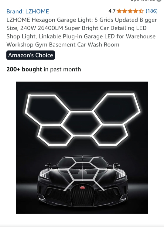 New LZHOME Hexagon Garage Lights (5 Grids)