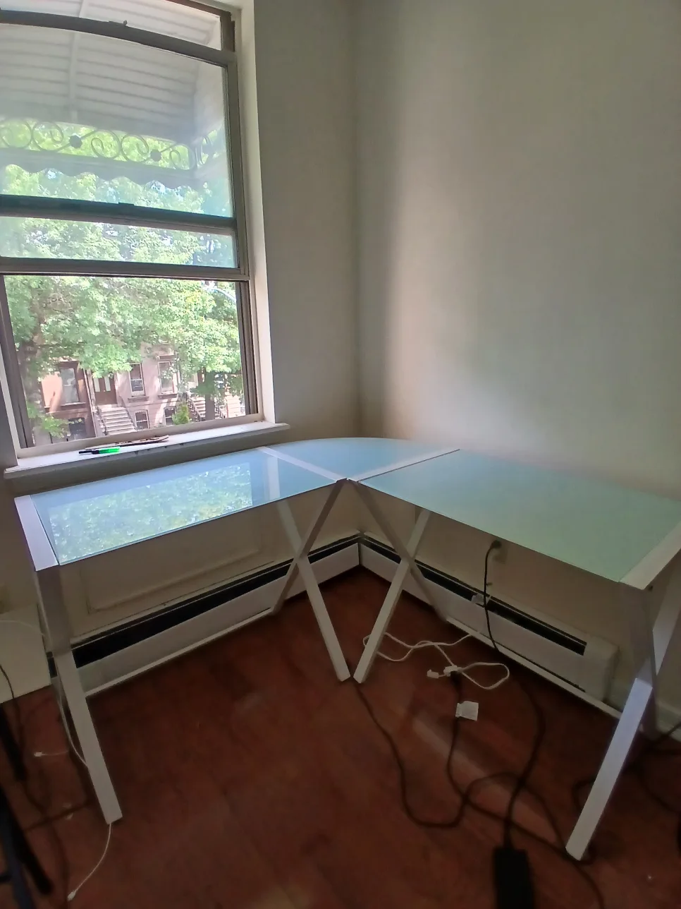 Glass Top L-Shaped Desk thumbnail