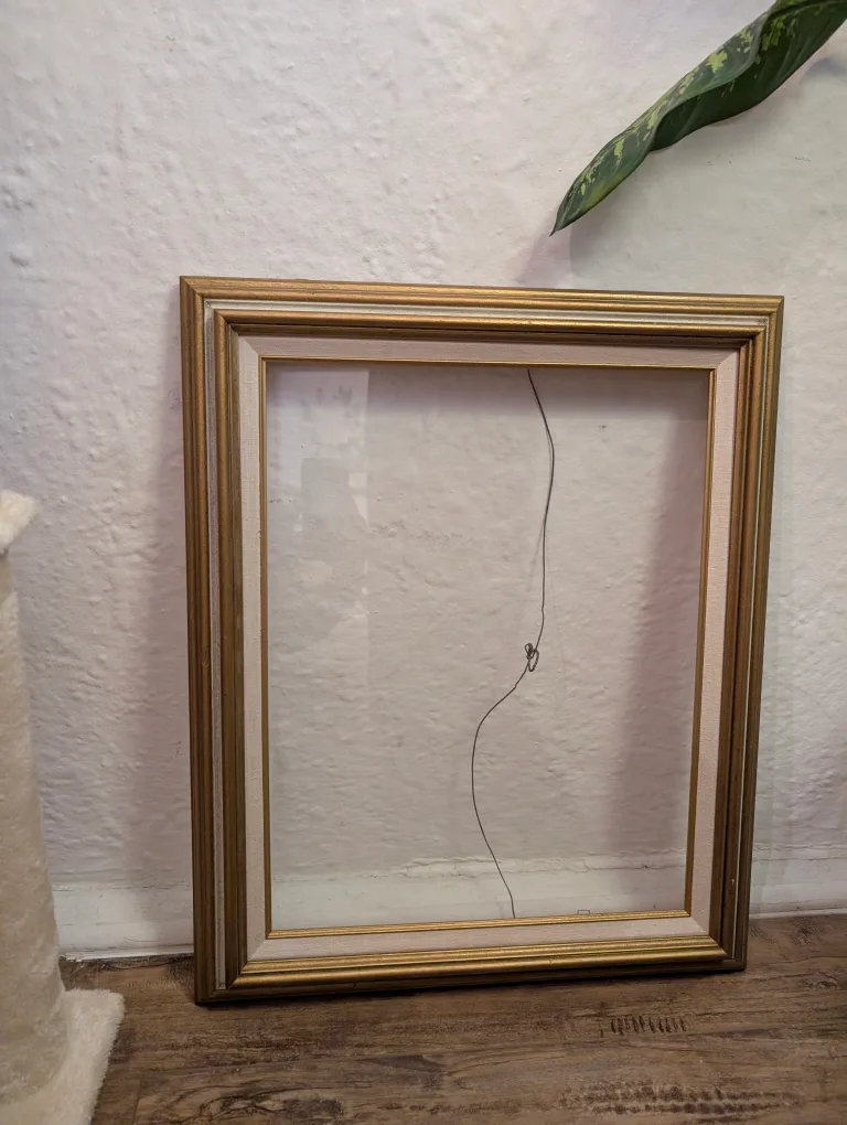 Ornate gold and white painting / picture frame thumbnail