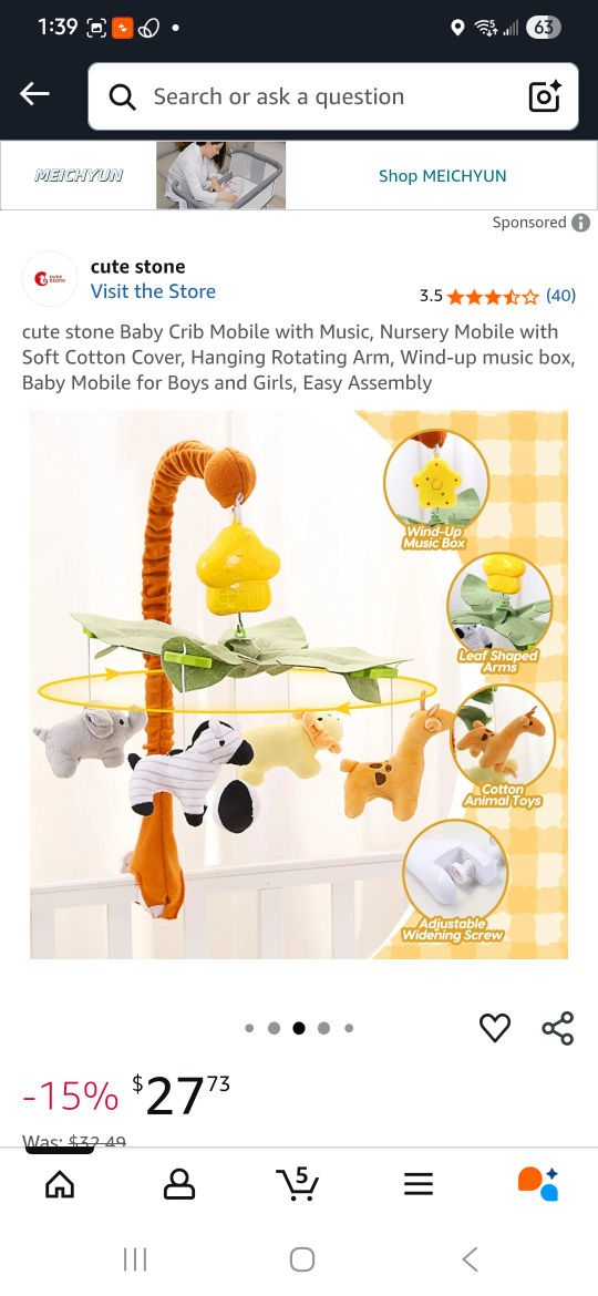 Cute Baby Crib Mobile with Music - photo 2