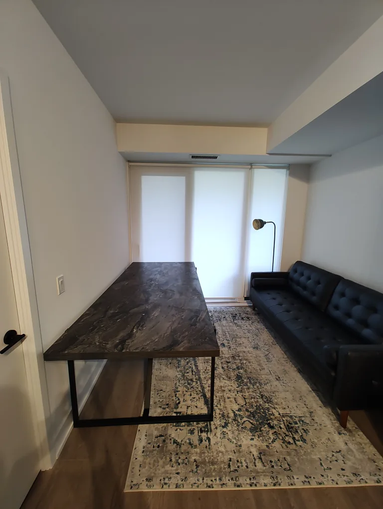 Marble Pattern Desk with Black Metal Legs image indicator(5)