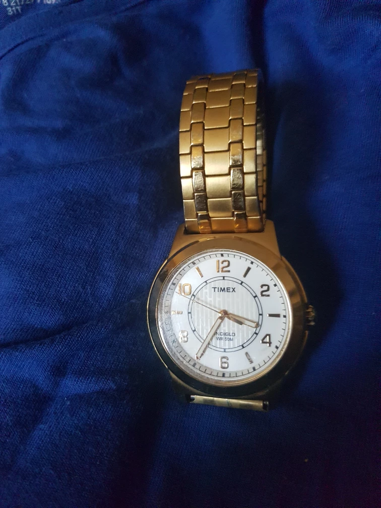 Timex Indiglo WR 50M Gold Watch