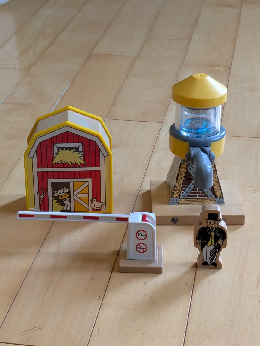 Wooden Train Track Set with Trains & Accessories image indicator(6)