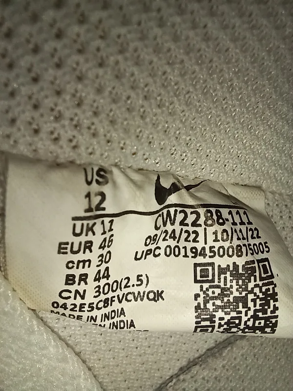 🔥Nike Air Force 1 Low White, Size 12 USED IN UNORIGINAL BOX image indicator(5)